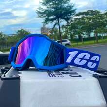 Kính bảo hộ xe máy unisex, chống gió và chống sương mù, kích thước phù hợp với mọi người, thích hợp cho xe địa hình, xe máy địa hình, trượt tuyết. - 100 - Xem 25