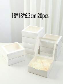 2/5pcs/10PCS/20pcs White/Pink/Black/Brown Gift Box With Transparent Windows - Perfect For Christmas Party Gifts, Wedding Souvenirs And Hand-Written, Sturdy Cartons For Display | Transparent Window Design | Durable Gift Box, Gift Box