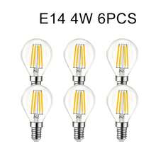 LIGHT HOUSE 2-6 件透明玻璃 G45 复古装饰 LED 灯泡,220V-240V,4W-6W,2700K 暖白光,仿古 LED 灯丝灯,育儿室浸入式 LED 灯,魔杖灯,甲板灯,万圣节浸入式 LED 灯,小球形灯泡,4.5 厘米 X 6.79 厘米,E14/E27 底座可选(不可调光),适用于家用 LED 灯泡 - 黃色 - 查看 16