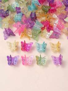 30pcs Mini Cute Butterfly Hair Clips - Colorful Girls' Hair Accessories, Perfect Mother's Day Gift - 多色 4 - 查看 3
