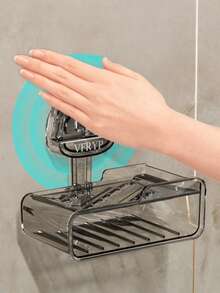 1pc Teddy Bear Suction Cup Soap Dish With Sponge, Wall Mounted Bathroom Soap Holder, Double Layer Soap Rack