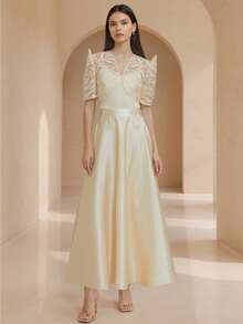 Amyenjoylife Modern Summer Women's Elegant And Simple Temperament Skirt - Gold - View 3