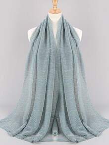 1pc Women's Shimmery Textured Mesh Muslin Hijab Veil - Multicolor - View 9