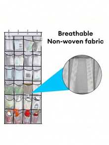 1/2 piezas Organizador de zapatos montado en la pared con 24 rejillas - Bolsa de almacenamiento colgante de armario ligera con bolsillos de malla, caja colgante de tela transparente, organización del hogar - Multicolor - Ver 6