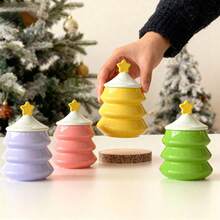 1 pieza Molde de silicona en forma de árbol de Navidad para velas y tazas, para hacer adornos decorativos y regalos hechos a mano creativos