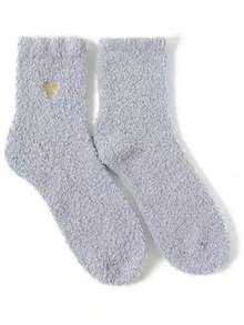 3/5 Paar Winter Herz Thermisch gefütterte dicke, weiche, flauschige warme Socken bis zur Mitte des Knöchels für Frauen, geeignet für Innenräume, Schlafen, Hauskleidung, gemütliche Socken - Verschiedenfarbig - Übersicht 9