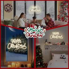 Insegna al neon di Buon Natale, Insegna al neon di Buon Natale con corno di alce Insegna a LED di Natale per feste di Natale Bar Casa Negozio Decorazione Regali di insegne al neon di Natale