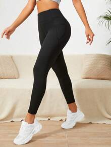 Summer Workout Women's Black Butt Lifting & Waist Slimming Peach Hip Gym Fitness Sports Outdoor Yoga Leggings - Black - View 7