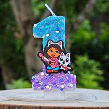 Hasbro 3D可爱卡通数字蜡烛，儿童生日派对，生日蛋糕蜡烛，婴儿派对礼品 - 彩色 - 查看 2