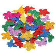 Foam Stickers, EVA Self Adhesive Glitters Foam Shape Sticker Craft Supplies For Scrapbook Card DIY Making Home Decor - Butterfly Flower 60Pcs - View 1