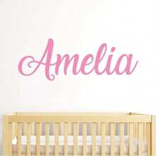 Personalized Name Wall Decal | Custom Girl Name Wall Sticker, Nursery Vinyl Lettering Decor, Kids Room Wall Decal, Baby Girls Name Decal ,Age-Appropriate - Multicolor - View 3