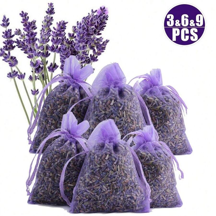 3个/6个/9个/12个薰衣草香氛袋，网状除臭袋，紫色薄纱薰衣草香氛袋，适用于家居衣柜抽屉鞋柜浴室汽车，车载空气清新剂，适合家庭、衣柜、鞋柜、浴室、汽车，返校季必备