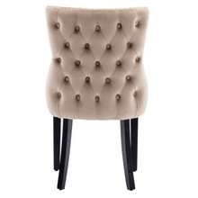 Beige Velvet 4-Leg Dining Chair With Button Tufting And Solid Wood Frame (Set Of 2) - Beige - View 9