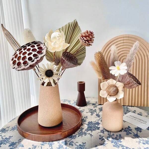 1pc 1 Stem Artificial Lotus Seed Pod Filler, Can Be Used To Create Floating Plant Lotus Leaf Decor, Natural Full Bloom, Non-Withering, Suitable For Vase Insertion And Vase DIY Decoration