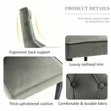 Two Dining Chairs/Dressing Chairs With Thickened Cushions, Elegant Style, Suitable For Any Dining Table. - Khaki - View 5