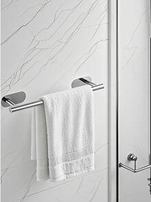 1pc Bathroom Towel Bar, No Drilling Towel Rack, Wall Mounted Bathroom Hanger, Cloth Rack - Multicolor - View 15