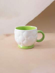 1 pieza Taza de cerámica creativa con diseño de fútbol en colores contrastantes, taza de café asimétrica, adecuada para restaurante, desayuno, té de la tarde, regalo, vaso de agua