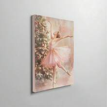 1件圣诞芭蕾舞女演员墙饰，胡桃夹子芭蕾舞主题圣诞装饰，粉色芭蕾节日可打印艺术，帆布壁挂，房间海报，家居装饰，房间装饰美学，房间装饰用品。可选画框，房间装饰。 - 1pc - 查看 6