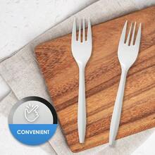 PAMI MediumWeight Disposable Plastic Forks [400Pack] Bulk White Plastic Silverware For Parties Weddings Catering Food Stands Takeaway Orders And More Sturdy SingleUse Partyware Forks - White - View 4