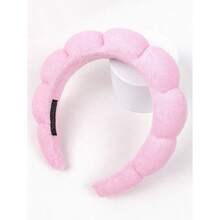X Milania 1 Face Washing Headband/2 Face Washing Wrist Straps/3 Set Of Hydrotherapy Headbands, Makeup Headbands, Face Washing Headbands, Skincare Headbands, Pink Velvet Fluffy Sponge Headbands, Bows, Bubbles, Hydrotherapy Headbands, Wristbands, Set Of Women's And Girls' Hair Accessories - Multicolor - View 9