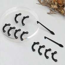 [1 套硅胶鼻托增强器] 硅胶鼻托增强器套装，3D 隐形鼻托，无香型，非电动，无需电池鼻部矫正工具，带透明盒包装，用于面部护理 - 黑色 - 查看 6