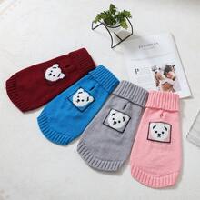 1 buc Haine pentru animale de companie la vânzare transfrontalieră, pulover tricotat pentru ursuleț de pluș, panda, cățeluș, îmbrăcăminte casual pentru animale de companie pentru toamnă/iarnă - roșu - Vizualizare 5