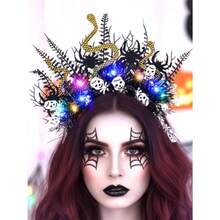 Light Up Halloween Headband LED Medusa Costume Hair Accessories For Women