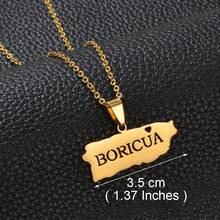 1pc Puerto Rico Map Flag Boricua Pendant Neckaces Stainless Steel PR Jewelry - Multicolor - View 10