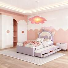 Kids Bed Frames, Headboards & Footboards - Purple + PU - View 1