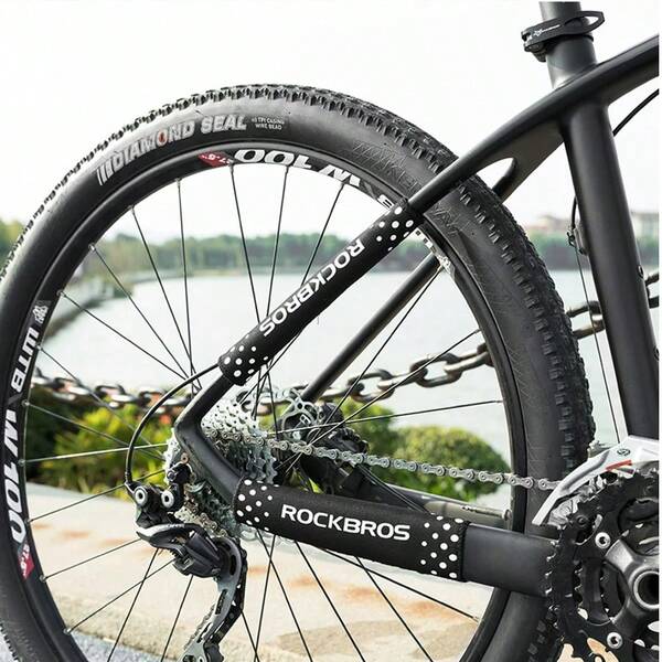 1pc MTB Front Fork Protective Cover, Hook And Loop Bonded Dust-Proof Chain Protector, Washable Frame Protector