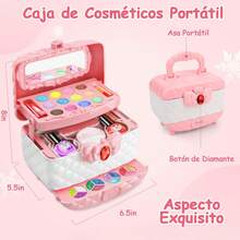 ¡RecomendadoYostyle Cosméticos para Niñas, Juguetes de Maquillaje para Niños 43 Piezas Lavables, Kit de Maquillaje de Simulación, Estuche de Maquillaje de Princesa con Espejo, para 3+ Años - Rosa¡Top de Temporada - Azul - Ver 3