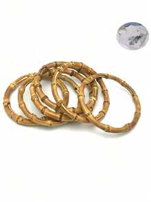 1 pieza Bolso de mano redondo tejido a mano de madera