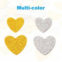 Foam Stickers, EVA Self Adhesive Glitters Foam Shape Sticker Craft Supplies For Scrapbook Card DIY Making Home Decor - 金銀心 60Pcs - 查看 3
