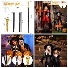 Gold Costume Walking Cane U2013 Elegant Prop Stick Dress Pimp Canes Halloween Staff Costume Accessories Adults And - 金色 - 查看 2