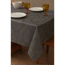 Durable And Elegant Rectangular Jacquard Fabric Tablecloth 4/6/8 Seats Luxury Promotion - 深灰色 - 查看 2