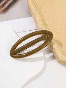 1/3pcsGentle Daily Low Ponytail Oval Hollow Glossy Acetate Hai R Claw Clip Winter Hair Accessories Hair Clip Winter Hair Claw - Multicolor - View 7