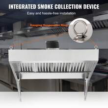 Commercial Range Hood, 2.7 M Exhaust Hood For Food Trucks, Stainless Steel Wall Hood For Concession Trailers With 4 Removable U-Shaped Oil Filter Nets, Rust-Resistant Extractor Hood - 9 Fuß 0,75 PS - View 5