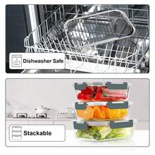 Glass Meal Prep Containers 22oz, 10 Pack Airtight Food Storage Containers With Lids,Glass Lunch Containers For Microwave, Oven, Freezer & Dishwasher - As Picture/J - View 4