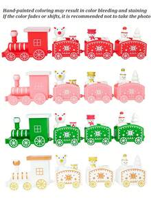 1/4pcs Christmas Baking Decor Mini Train Figurines, Santa Claus Gifts, Props & Scene Decor (The Mini Trains Are Hand-Painted, So Slight Color Variation May Occur, Which Is Normal And Not A Defect. Recommended Not To Purchase If You Require Exact Consistency).