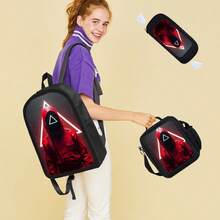 3pcs Red  Figure Perfect Gift Laptop & Tablet Storage Bag Travel Backpack Large Capacity - Schwarz - Übersicht 7