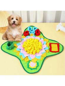 Interactive Flower Feeding Mat, Cute Animal Foraging Plush Doll, Soft Vocalization Hide Food Bowl, Scent Stimulation, Slow Feeder Pet Doll - 彩色 - 查看 13