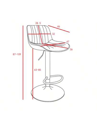 Chairs, Bar 2er Set Hanging, Height Adjustable, 360° Rotation view 8