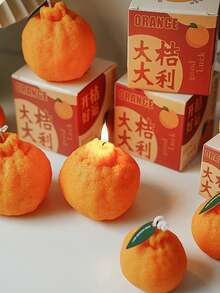 This Beautiful, Handmade Orange-Shaped Candle Measures 6.5 Cm (2.56 Inches) In Diameter. It's A Beautiful, Handmade Orange-Shaped Scented Candle. It's Perfect For Tabletop Decorations, Home Decor, And Birthday Candles. It's Perfect For Parties, Christmas, Valentine's Day, Halloween, And Other Holiday Decorations. It Also Makes A Great Gift For Lovers And Loved Ones. - Multicolor - View 3