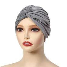 Gorros de Hijab Musulmán para Mujeres de Color Sólido Envoltura de Cabeza Turbante Indio Gorro Moda Accesorios de Ropa Islámica - Heise - Ver 6