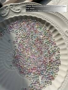 30/50/100颗混合彩色尖底水钻，仙女珠宝盒，奢华美甲水钻装饰，闪亮水晶不对称美甲钉，适合春夏美甲