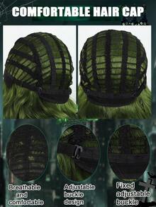 13inch Green Wig Halloween Clown Wig Curly Green Clown Wigs For Men Costume Cosplay - Green - View 4