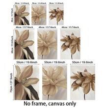 3pcs Unframed Canvas Neutral Wall Prints, Botanical Wall Prints, Nature Wall Prints, Beige, Brown, Autumn Room Wall Decor Art - Multicolor - View 3