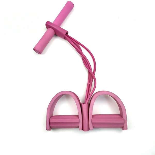Faixas de resistência para pedal de 4 tubos, corda de puxar para auxiliar abdominais, cordas de resistência multifuncionais para ioga e fitness