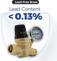 RV Pressure Regulator With Gauge 45-160 PSI With Tool-Free Handle & 3/4" NH Thread For Camper - 1 - View 6