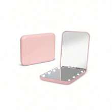 Travel & Vanity Mirror: Features 1X/3X Magnification, LED Lights, And A Double-Sided Folding Compact Design. Perfect For Home, Dorm, Or On-The-Go Use. A Great Gift For Any Woman - Hồng - Xem 3